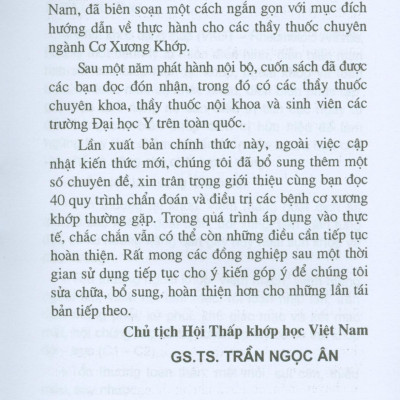 Phác Đồ Chẩn Đoán Và Điều Trị Các Bệnh Cơ Xương Khớp Thường Gặp