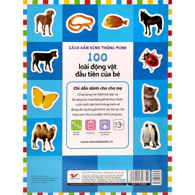 100 Loài Động Vật Đầu Tiên Của Bé - Sách Dán Hình Thông Minh - Hơn 500 Hình Dán