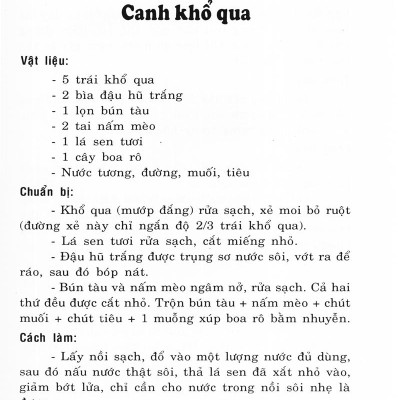 Món Chay Ngon, Bỗ Dưỡng