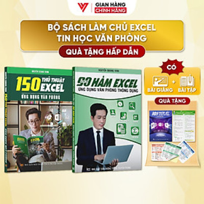 Combo 2 sách 150 Thủ Thuật Excel và 90 Hàm Excel ĐÀO TẠO TIN HỌC Chuyên Ứng Dụng Văn Phòng