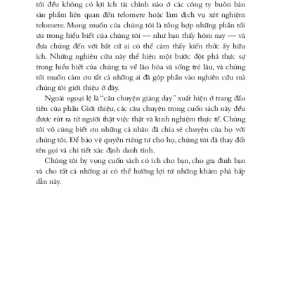 Hiệu Ứng Telomere - Giải Pháp Đột Phá Để Sống Trẻ, Khỏe Và Ngăn Ngừa Lão Hóa