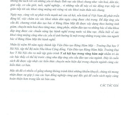 Y Xã Hội Học Trong Răng Hàm Mặt (Sách Dùng Cho Sinh Viên Răng Hàm Mặt)