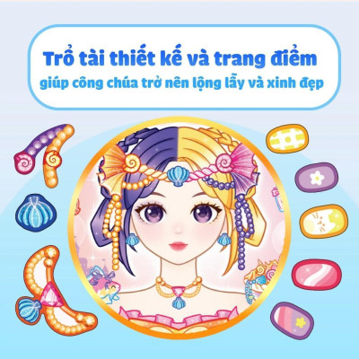 Sách - Tiệm Làm Nail - Công Chúa Biển Xanh - 400+ Stickers Dễ Thương -  Bóc Dán Sticker Cho Bé Gái - Megabook