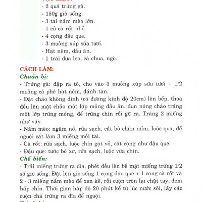 Thực Đơn Nấu Ăn Đơn Giản - Tập 1