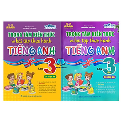 Sách - Combo GLOBAL SUCCESS - Trọng tâm kiến thức và bài tập thực hành tiếng anh lớp 3 tập 1 + 2 (có đáp án)