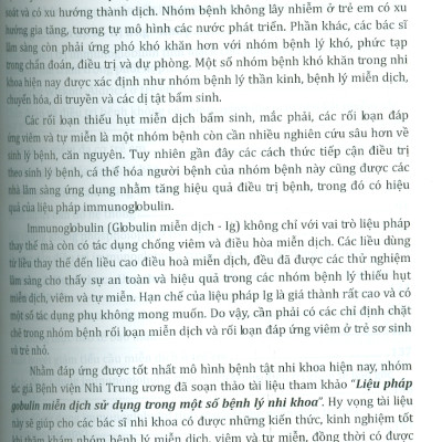 Liệu Pháp Globulin Miễn Dịch Sử Dụng Trong Một Số Bệnh Lý Nhi Khoa (Bản in màu) -PGS. TS. BS. Trần Minh Điển, TS. BS. Cao Việt Tùng đồng chủ biên
