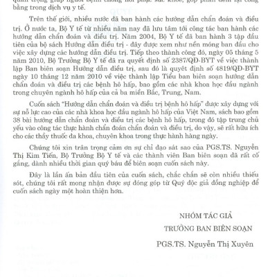 Hướng Dẫn Chẩn Đoán Và Điều Trị Bệnh Hô Hấp