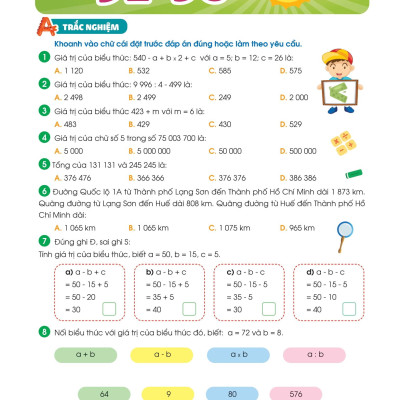 Sách - Phiếu Ôn Hè Toán Lớp 4