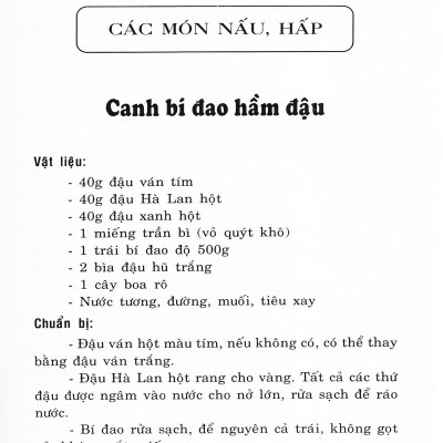 Món Chay Ngon, Bỗ Dưỡng