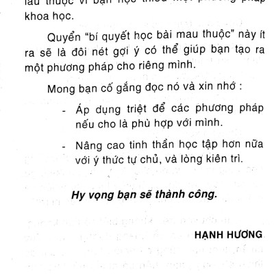 Bí Quyết Học Bài Mau Thuộc