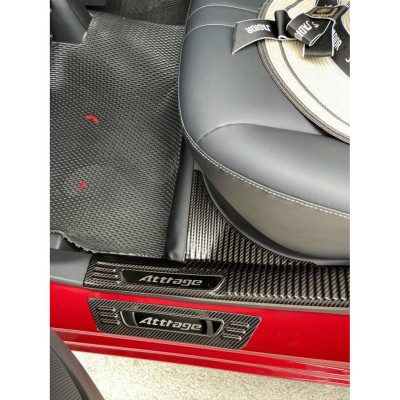 Ốp Bậc Cửa + Bậc Cốp Dành Cho Xe Mitsu Attrage 2018 2019 2020 2021 mẫu CARBON