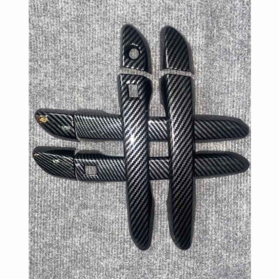 Bộ 8 Ốp Tay Nắm Hõm Cửa Dành Cho Xe Ô Tô Tucson 2016 2017 2018 2019 2020 Vân Cacbon