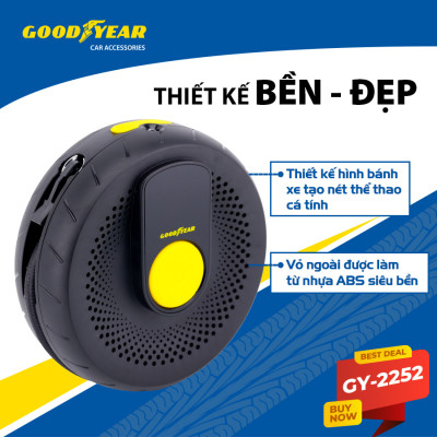 Máy Bơm Lốp Ô Tô Không Dây Tích Điện Tự Ngắt Đa Năng GOODYEAR GY -2252
