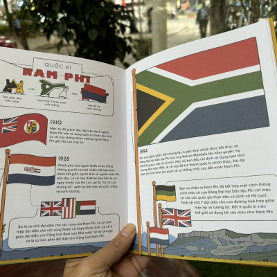 [Bìa cứng, in màu] PHẤP PHỚI CỜ BAY - LỊCH SỬ QUỐC KÌ CÁC NƯỚC CHO TRẺ EM - Robert G. Fresson - Dr. Gấu dịch - San Hô - NXB Phụ Nữ Việt Nam.