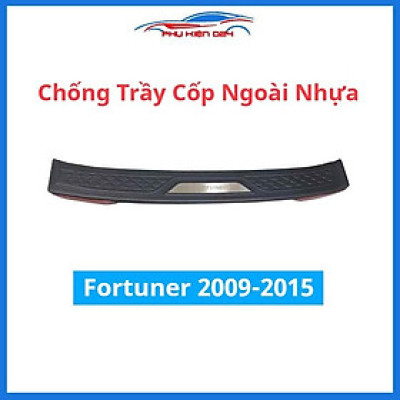 Ốp chống trầy cốp ngoài nhựa đen cho Fortuner 2009-2010-2011-2012-2013-2014-2015 phản quang trang trí bảo vệ xe