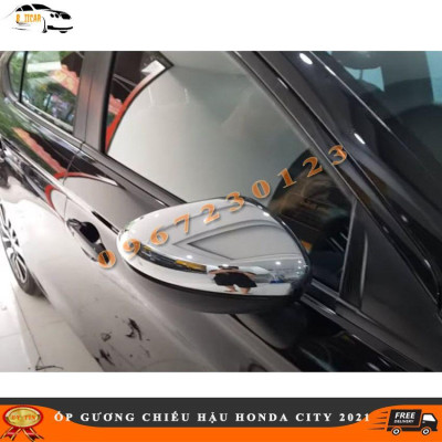 Bộ 2 Ốp Gương Chiếu Hậu cho  HONDA CITY 2021 Cacbon Và Mạ Crom Chuẩn Phom Xe