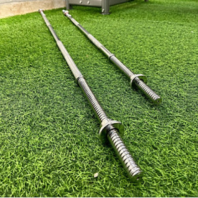 Thanh đòn tạ thẳng, chất liệu thép mạ inox 1.2m hoặc 1.5m + 2 chốt khóa (phi 25)