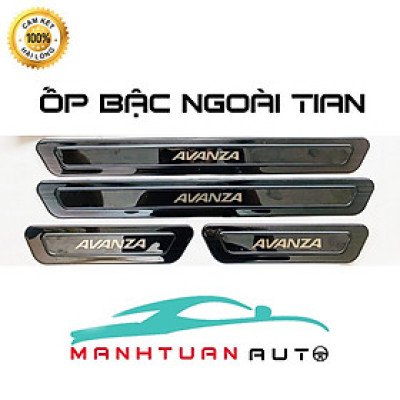 Ốp bậc cửa, nẹp bước chân trong ngoài cho xe Toyota Avanza 2022 2023 chất liệu Titan cao cấp
