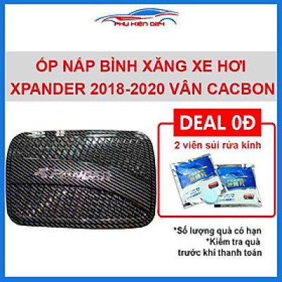 Ốp nắp bình xăng Xpander 2018-2020 vân cacbon chống trầy trang trí ô tô