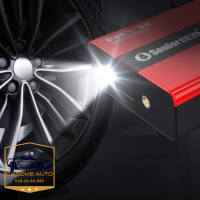 Kích Bình Ô Tô, Bộ Kích Ắc Quy Ô Tô Đa Năng 4IN1 Soulor Kích Điện Ô Tô, Bơm Lốp Ô Tô, Sạc Dự Phòng, Đèn Pin - Hàng Nhập Khẩu