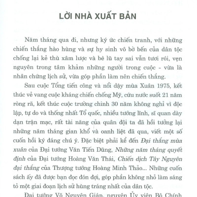 Tổng Hành Dinh Trong Mùa Xuân Toàn Thắng - Hồi Ức