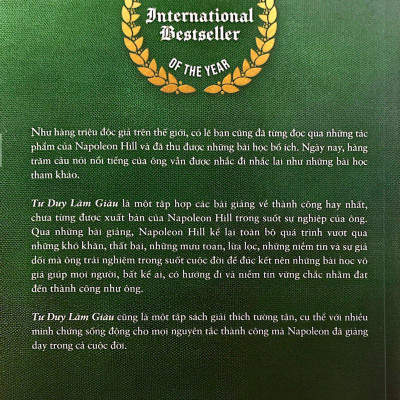 Tư Duy Làm Giàu - Những Bài Nói Chuyện Bất Hủ Của Napoleon Hill (Tái Bản)