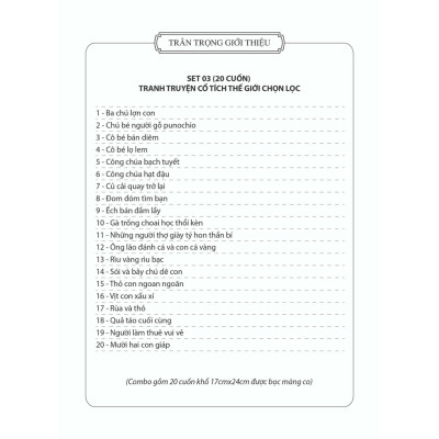 Sách - Set 20 Quyển Truyện Cổ Tích Ngẫu Nhiên Hay Cho Bé +Truyện Kể Cho Bé Trước Giờ Đi Ngủ