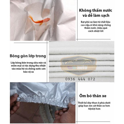 Bạt trùm xe ô tô 7 chỗ innova vải dù oxford cao cấp , áo bạt phủ trùm che kín che nắng, che mưa