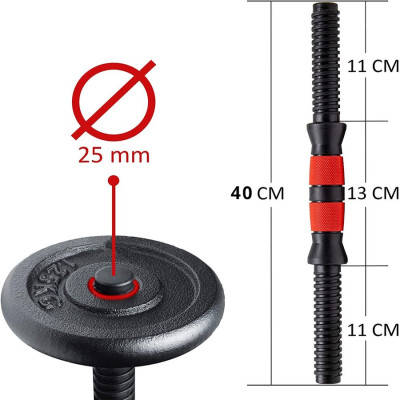 Đòn tạ tay nhập khẩu,Đòn Nhựa và Thép đặc nguyên khối có bọc nhựa tay cầm dài 38cm, nặng 1.35kg (giá 1 chiếc)Và (giá 2 chiếc)Khách Tự chọn