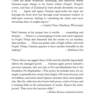 Fragile Things: Short Fictions And Wonders