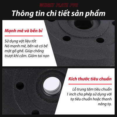 BG Bánh Tạ Nhựa 1.5kg Đặc Ruột - Tạ Miếng Nhựa - Sẵn Kho Giao Liền