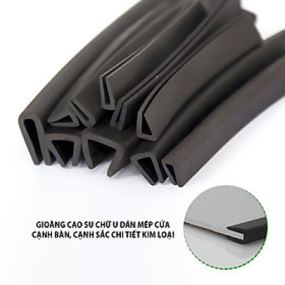 Gioăng Cao Su Chữ U Dán Mép Cửa Cách Âm Chống Va Chạm, Nẹp Cạnh Bàn, Nẹp Cửa Chống Trầy Bán theo mét