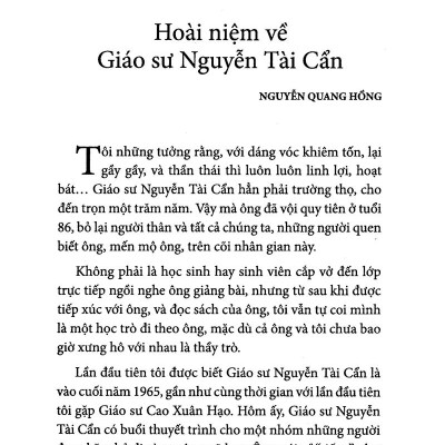Nguyễn Tài Cẩn - Học Giả Bất Yếm, Bất Quyện