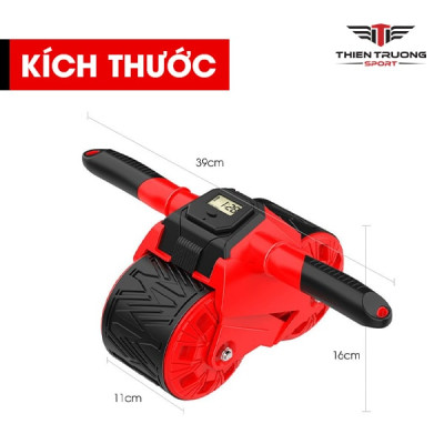 Con lăn tập bụng 2024 kèm thảm kê gối, có lò xo kéo về và màn hình hiện thông số kĩ thuật, an toàn cho người sử dụng