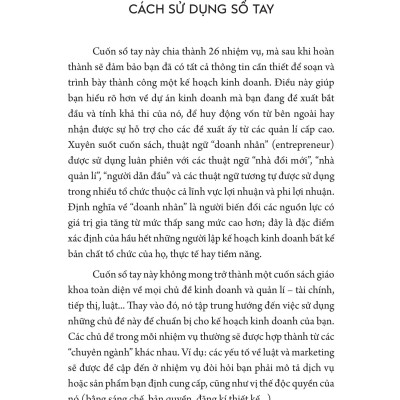 Sách - Sổ Tay Kế Hoạch Kinh Doanh - Chìa Khóa Để Khởi Nghiệp Thành Công