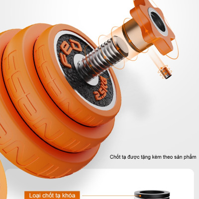 Bộ Tạ Tay Tháo Lắp 20kg Đa Năng FED720 Nhập Khẩu Chất Liệu Gang Mạ Niken