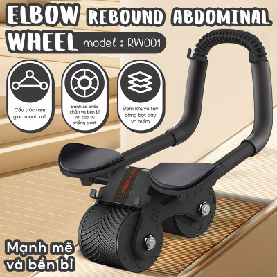 Con lăn tập bụng thế hệ mới RW001 có trợ lực, chống trơn trượt,dụng cụ plank tập gym giúp eo thon gọn hàng cao cấp