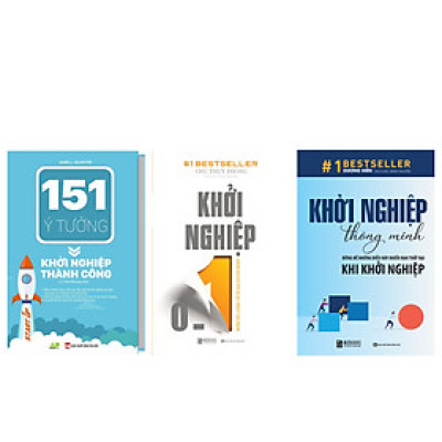 Combo bộ sách:151 Ý Tưởng Khởi Nghiệp Thành Công + Khởi Nghiệp Thông Minh + Khởi Nghiệp 0 – 1 TV
