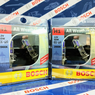 Bóng Đèn Tăng Sáng Bosch H1 12V 55W All Weather 2900K (Hộp 2 bóng)