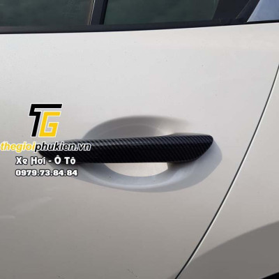 Bộ ốp tay nắm cửa, hõm cửa xe Mazda 3 2020 vân Carbon