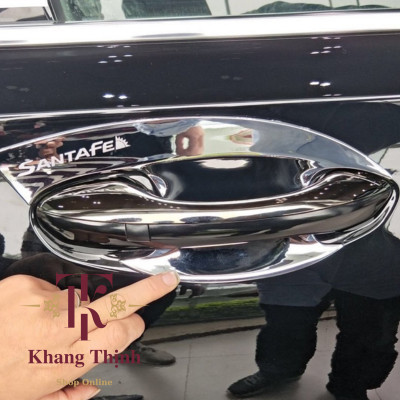 Bộ Ốp Hõm Cửa Dành Cho Xe Hyundai Santafe 2021 Mạ Crom Cao Cấp