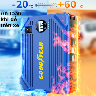 Bộ kích n.ổ, kiêm bơm lốp và sạc dự phòng dung lượng 10.400mAh dùng cho ô tô. Thương hiệu Mỹ cao cấp Goodyear GY-5282