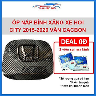 Ốp nắp bình xăng City 2015-2020 vân cacbon chống trầy trang trí ô tô