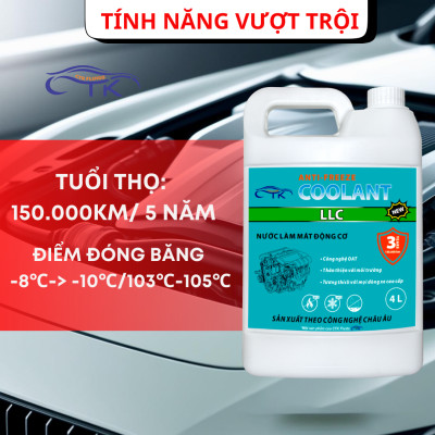 Nước làm mát động cơ màu Xanh LLC Coolant CTK Chính Hãng, Khuyến Nghị Dùng Cho Cả Xe Điện, Dung tích 1L hoặc 4L, Bảo Vệ Động Cơ Lâu Dài