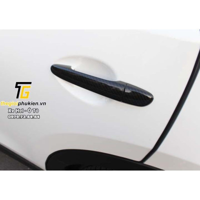 Bộ ốp tay nắm cửa, hõm cửa xe Mazda 3 2015-2019 vân Carbon