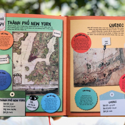 Sách Khám Phá - 80 Bản Đồ Vòng Quanh Thế Giới - Khám Phá Thế Giới Cùng Cuốn Bản Đồ Khổng Lồ, Gồm 52 Tấm Bản Đồ Minh Họa Sinh Động -  Á Châu Books, Bìa Cứng, In Màu