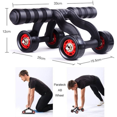Dụng Cụ Con Lăn Tập Cơ Bụng 4 Bánh Tăng Cơ Giảm Mỡ, Chịu Lực Tốt - Tặng Kèm Thảm Tập - Hàng Chính Hãng MINIIN