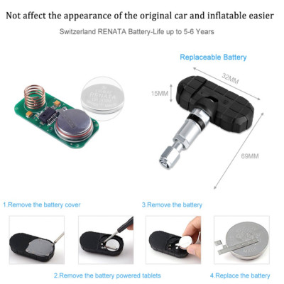 Cảm biến áp suất lốp van trong, gắn nút chờ các loại xe ô tô, thương hiệu cao cấp Careud - HÀNG NHẬP KHẨU