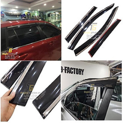 Bộ vè che mưa dành cho Toyota Corolla Cross viền INOX cao cấp