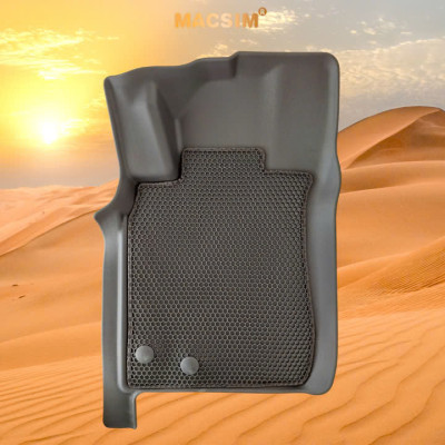 Thảm ô tô sd3 2 lớp dạng lưới lục giác Nissan Navara 2015+ màu đen - bề mặt cao su siêu sạch - Macsim